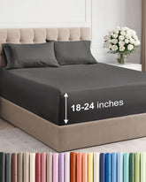 CGK Unlimited Extra Deep King fitted sheet with deep pockets for thick mattresses.