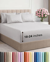 CGK Unlimited Extra Deep King Sheet Set flat sheet close-up showing smooth breathable microfiber