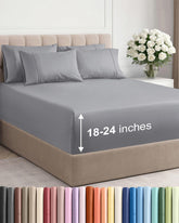 CGK Unlimited extra deep king sheet set packaging shows a complete 6-piece kit for deep mattresses