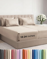 CGK Unlimited Extra Deep Split King main shot shows breathable microfiber comfort for deep mattresses