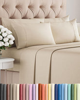 CGK Unlimited King flat sheet in wheat offers breathable, silky-soft comfort.