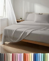 CGK Unlimited lightweight queen flat sheet drapes smoothly for year-round comfort.