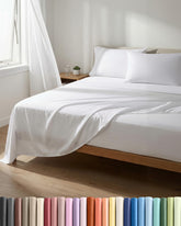 CGK Unlimited lightweight queen flat sheet offers breathable cooling for all seasons.