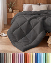 CGK Unlimited Queen Size Dark Gray Comforter close-up showing plush fill and softness
