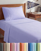 CGK Unlimited Twin XL 3pc sheet set Lavender packaging highlights premium quality and value.