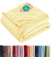 CGK Unlimited ultra-soft fleece blanket yellow texture for cozy evenings