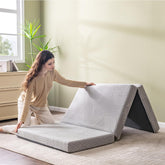 CH Charme House folding mattress ready for camping setup with tri-fold design.