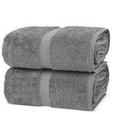 Chakir Turkish Linens 100% cotton bath sheet in gray offers plush absorbency.