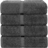 Chakir Turkish Linens bath towel 30x60 in dark gray, plush and absorbent.