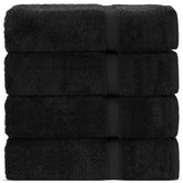 Chakir Turkish Linens bath towel black with soft, plush feel for luxury at home.