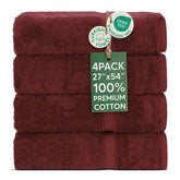 Chakir Turkish Linens cranberry 4pc towels on display, premium cotton feel and spa-like luxury.