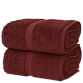 Chakir Turkish Linens cranberry bath sheet 35x70 close-up shows premium cotton softness
