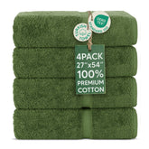 Chakir Turkish Linens Moss 4-piece bath towels show plush softness and absorbency.