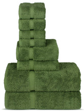 Chakir Turkish Linens Moss 8-piece set, full view, showcasing spa-like bathroom luxury.