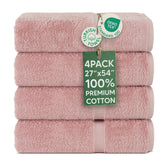 Chakir Turkish Linens pink bath towels 4pc set offering spa-like softness and absorbency.
