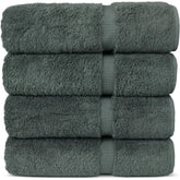 Chakir Turkish Linens premium cotton towels in dark gray offer plush softness and quick absorbency.