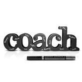 ChalkTalkSPORTS Coach Word Sign on base display showing team pride and durability