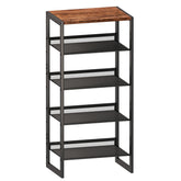 CHEMPFR Narrow 5-Tier Shoe Rack with wood top adds stylish, compact entryway storage.