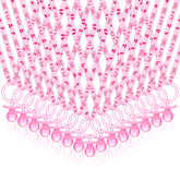 CHENGU pink acrylic pacifier necklace close-up for elegant party decor.