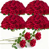 Cherica 100pcs red roses bundle for versatile wedding centerpieces and DIY decor.