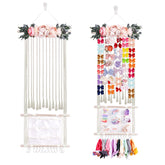 Cherrboll hair bows holder macrame front view showing elegant storage