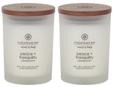 Chesapeake Bay Candle Peace + Tranquility cashmere jasmine jar glows softly for a calming space.