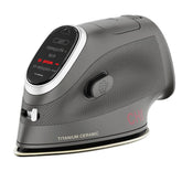 CHI Mini Iron with titanium-infused ceramic soleplate gliding smoothly over fabric.