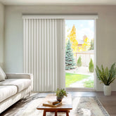 CHICOLOGY vertical blinds wand-tilt close-up showing versatile light control.