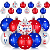 Chitidr patriotic tree ornaments with USA flag pattern for Memorial Day decor