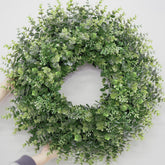 Chiyinbao 26-28 inch boxwood wreath for front door, adds lush curb appeal.