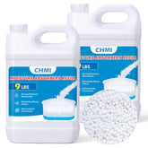 CHMI Moisture Absorber Refill Beads in a bucket for humidity control and odor prevention.