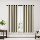 ChrisDowa beige blackout curtain panel, 70x63, front view for darkened rooms
