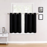 ChrisDowa 2-panel black curtains ready to install in kitchen or bedroom