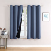 ChrisDowa double-layer blackout curtains block daylight for restful sleep in stone blue