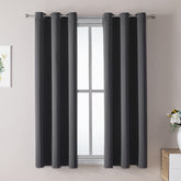 ChrisDowa grommet blackout curtains, 2-panel dark-grey set, ideal for bedroom privacy.