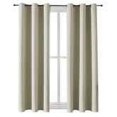 ChrisDowa grommet curtains beige 2-panel on rod, light control and privacy.