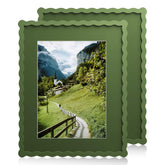 Chrspk 11x14 green wavy frame front view for stylish living room display