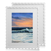 Chrspk 11x14 white wavy frame for stylish wall display