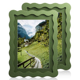 Chrspk 5x7 wavy frame with mat, front view, enhanced display of memories