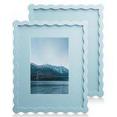 Chrspk 8x10 blue wavy frame front view with clear glass protection