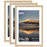 Chrspk 24x36 poster frame in natural oak, crystal-clear Plexi protection for artwork.