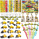 CHSLtmxq 122pcs construction party supplies for vibrant party decor and keepsakes.