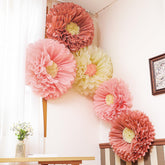 Chunful boho tissue flower 30-inch Bermuda Sand for dramatic wedding backdrop