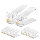 CiBiZi clear shoe slots organizers display shoes neatly for quick selection.