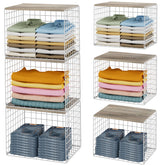 Cidaziya closet organizer with top board provides a large opening for easy sweater access.