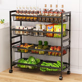 Cinati 4-Tier Snack Cart side view showing accessible baskets and layout