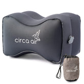 Circa Air inflatable knee pillow for side sleepers showing knee alignment and comfort