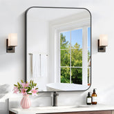 CIVENO 24x30 black rectangle bathroom mirror offers clear reflections.