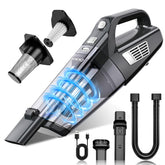 CKIKH handheld vacuum front-angled view shows compact design for easy home and car cleaning.