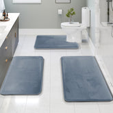Clara Clark bath rug set small 17x24 with plush velvet fleece for soft, quick-drying feet.